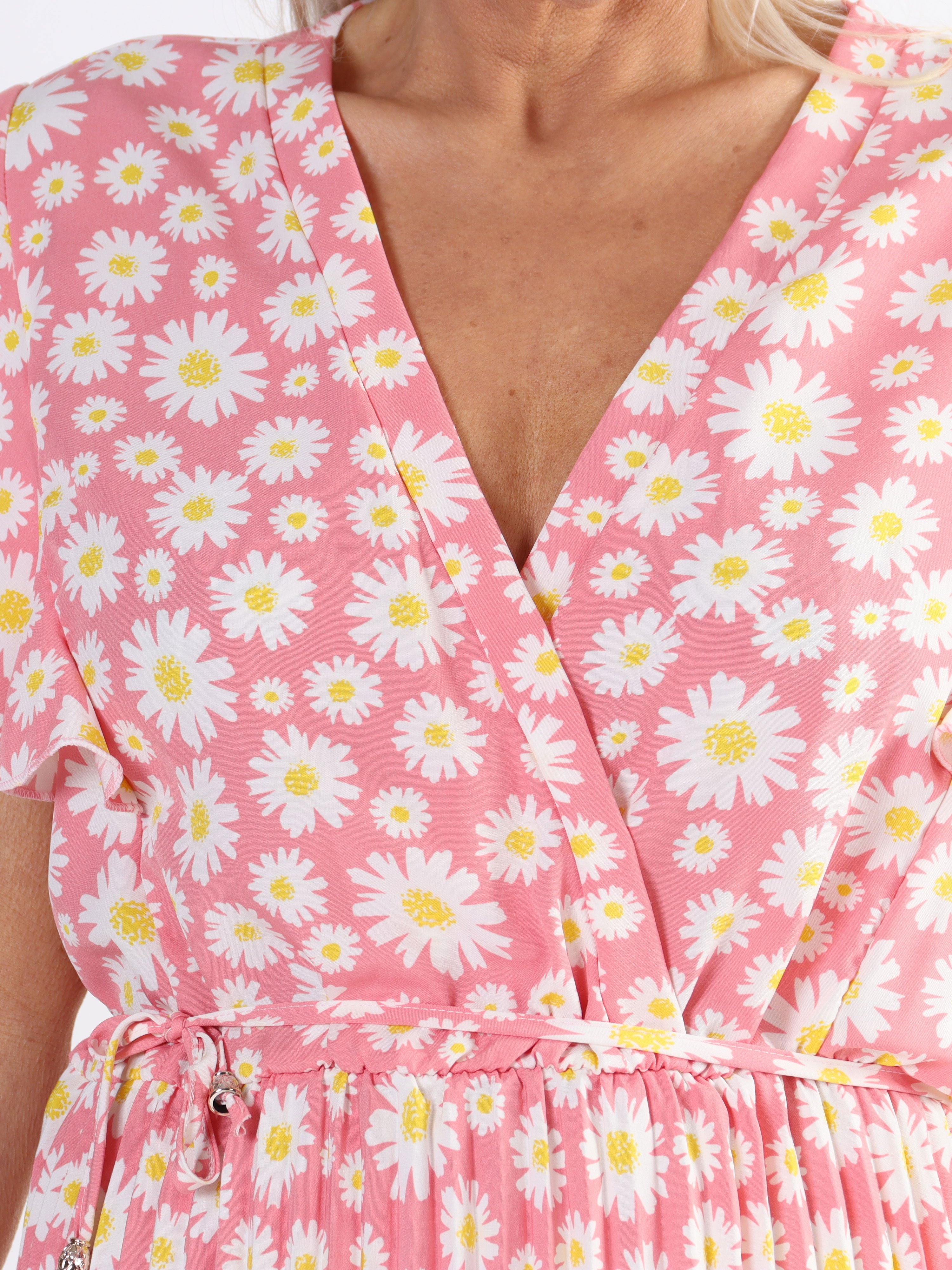 Callidora Flower - Plus size kjole med plisseringer og flæser